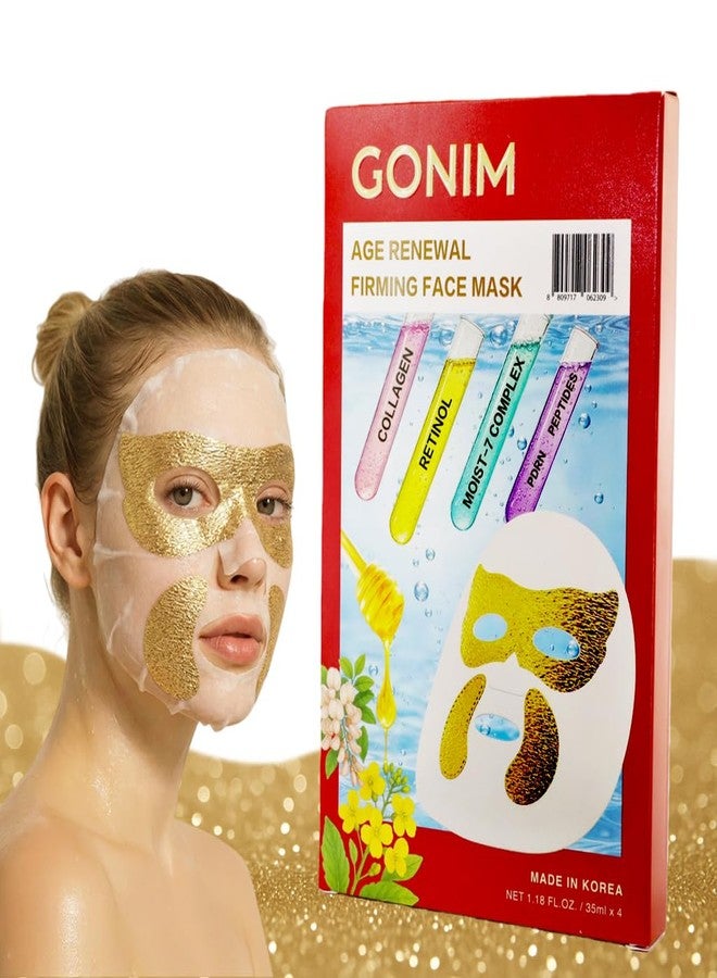 GONIM Eye Patches Eye Mask with Integrated Korean Face Mask-Collagen Peptides,Salmon DNA PDRN, Retinol & Caffeine, Eye Patches for Puffy Eyes and Dark Circles Korean Skin Care Anti Aging 35ml/1.18ozx4 - Image 1